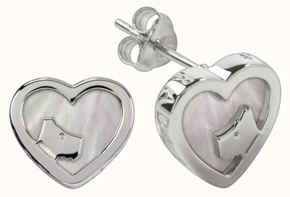 Radley Jewellery Silver Mother Of Pearl Heart Stud Earrings RYJ1067