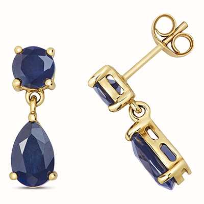 9ct gold sapphire drop earrings