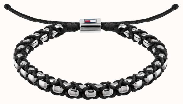 Tommy Hilfiger Stainless Steel Metal Braided Bracelet | Black 2790182