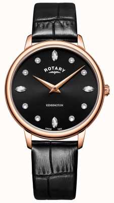 Rotary | Women's Kensington | Crystal Black Dial | LS05174/04