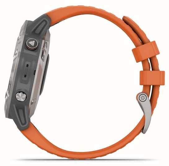 garmin fenix 5 plus sapphire titanium bezel orange rubber strap
