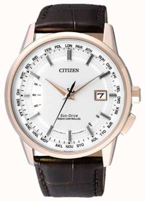 Citizen Radio Controlled A-T Perpetual | Brown Strap | White Dial CB0153-21A