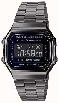 Casio | Vintage | Silver Stainless Steel Bracelet | Black Dial | A168WEGG-1BEF