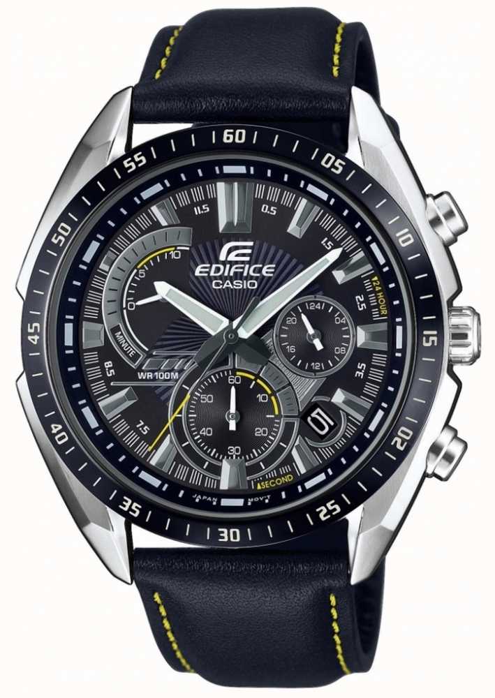 casio-edifice-chronograph-black-leather-strap-black-dial-efr