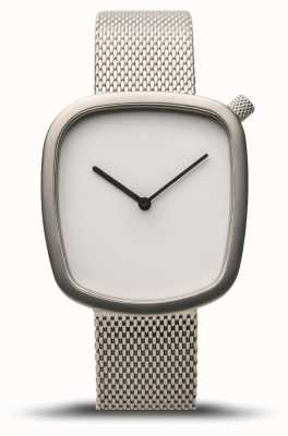 Bering Classic | Pebble | Brushed Silver | Silver Mesh | White Dial 18034-004