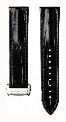 Hamilton Straps Black Calf Leather 22mm Strap Only Folding Clasp- Jazzmaster H690425103