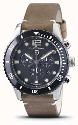 Elliot Brown Bloxworth | Vintage Brown Leather Strap | Black Dial 929-016-L21