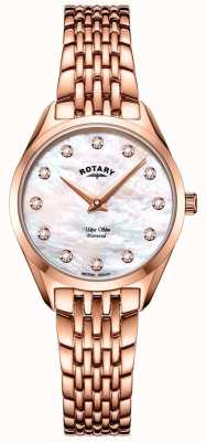 Rotary Ultra Slim Women's Rose Gold Bracelet Watch LB08014/41/D