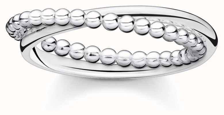 Thomas Sabo Sterling Silver Double Dot Charming Affect Ring Size  EU 54 (UK N) TR2321-001-21-54