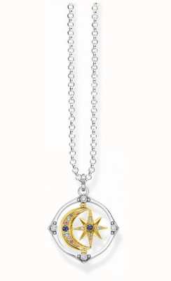 Thomas Sabo Sterling Silver Star & Gold Moon Necklace KE1985-556-7-L50V