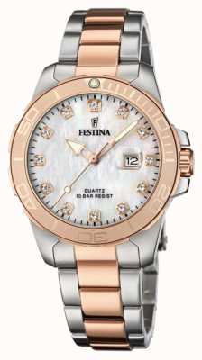 Festina Women's Two-Tone Stainless Steel Bracelet | Mother Of Pearl Dial F20505/1