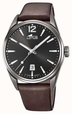 Lotus Men's Brown Leather Strap | Black Dial L18685/1