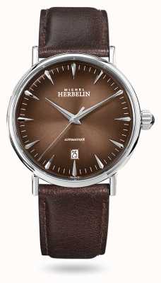 Michel Herbelin Inspiration Automatic | Men's Brown Leather Strap | Brown Dial 1647/AP27