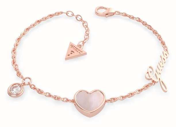 guess heart bracelet rose gold