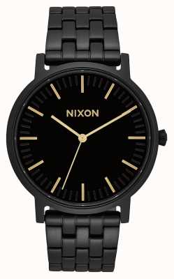Nixon Porter | All Black / Gold | Black IP Steel Bracelet | Black Dial A1057-1031-00