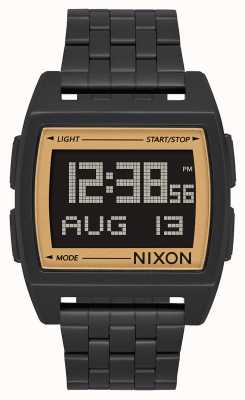 Nixon Base | All Black / Gold | Digital | Black IP Steel Bracelet A1107-1031-00