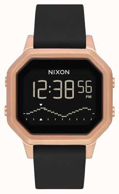 Nixon Siren SS | Rose Gold / Black | Digital | Black Silicone Strap A1211-1098-00
