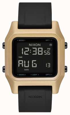 Nixon Staple | Black / Gold | Digital | Black Silicone Strap A1309-010-00
