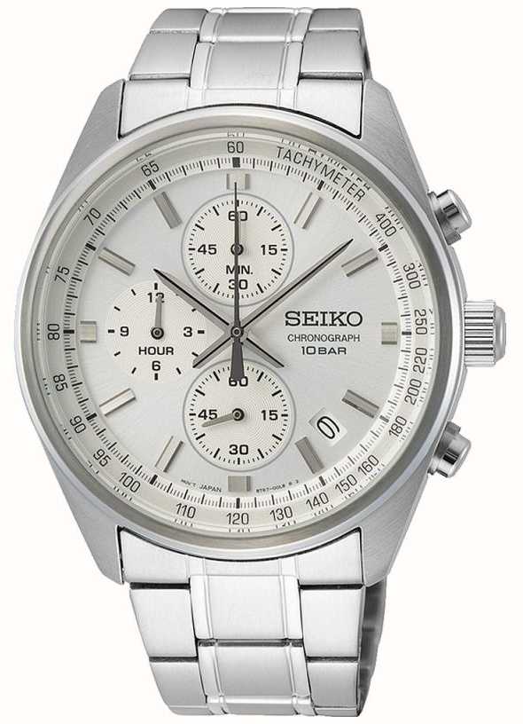 Seiko Men's Stainless Steel Bracelet | White Chronograph Dial SSB375P1 -  First Class Watches™ AUS