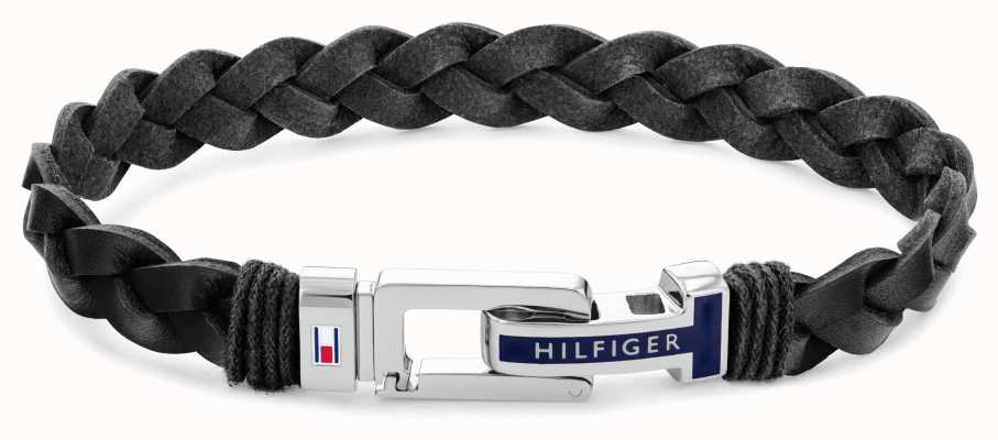 Tommy Hilfiger Casual | Men's Black Leather Bracelet 2790307