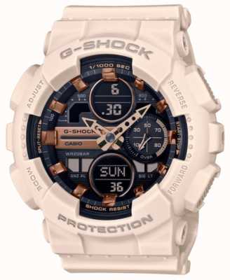 Casio G-Shock |Unisex Sports | Pale Pink Resin Strap | Black Dial GMA-S140M-4AER