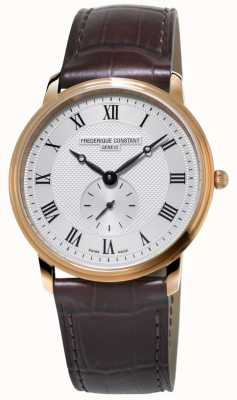 Frederique Constant Men's Slimline | Brown Leather Strap | Silver Dial FC-235M4S4