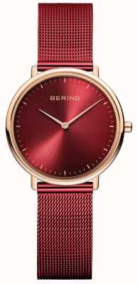 Bering Classic Women's Red and Rose-Gold Watch 15729-363