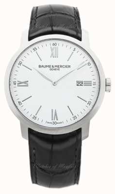 Baume & Mercier Classima Quartz (42mm) White Dial / Black Calf Leather Strap M0A10414