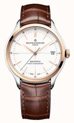 Baume & Mercier Clifton Baumatic Chronometer (40mm) Blanc Cassé Dial / Red-Brown Alligator Leather Strap M0A10519