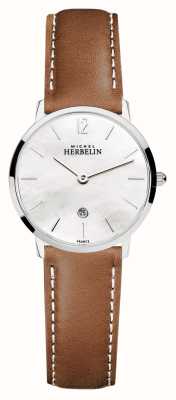 Herbelin City (30.5mm) Mother of Pearl Dial / Brown Leather Strap 16915/19GON