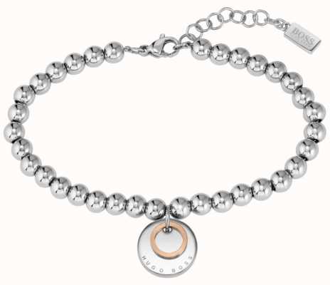 BOSS Jewellery Medallion Two Tone Stainless Steel Bracelet 1580227