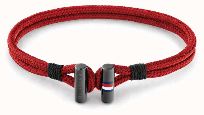 Tommy Hilfiger Men's Nylon Red Double Bracelet 2790335