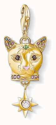 Thomas Sabo Sterling Silver Gold Plated 'Cat' Charm Pendant 1819-471-7
