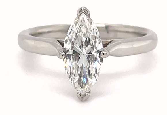 GEMEX Plat 1.01ct single stone Marquise Ring ENG33735