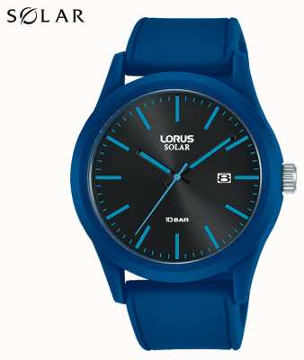 Lorus 42 mm Solar Watch Blue Silicone Strap RX305AX9