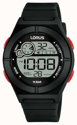 Lorus Women's Digital Watch Black Silicone Strap R2363NX9