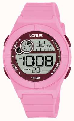 Lorus Digital Watch Pink Silicone Strap R2367NX9