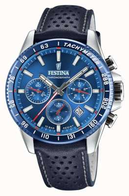 Festina Chronograph Blue Perforated Leather Strap F20561/3