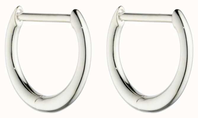 Elements Silver Silver Rounded Click Huggie Hoops E6047