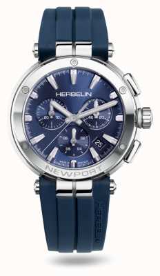 Herbelin Newport Chronograph (40.5mm) Blue Dial / Blue Rubber Strap 37658AP15CB