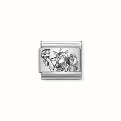 Nomination Composable Classic MONUMENTS RELIEF Steel And Silver 925 Statue Of Liberty 330105/34