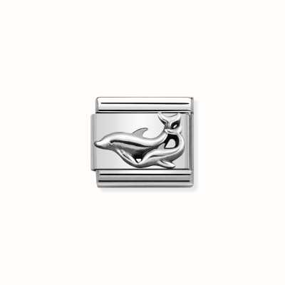 Nomination Composable Classic OXIDIZED SYMBOLS In St.steel And Sterling Silver Dolphins 330101/29