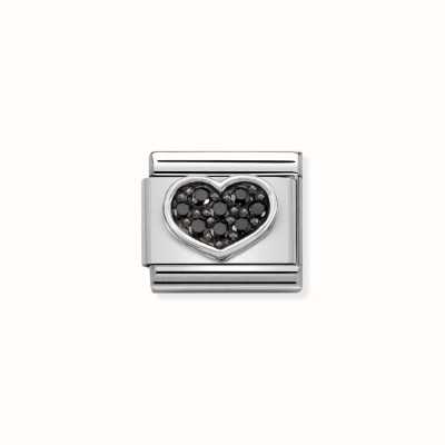 Nomination Composable CL SYMBOLS OX Steel Cz And Silver 925 Black Heart 330323/07