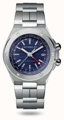 Michel Herbelin Cap Camarat GMT Blue Dial Stainless Steel Watch 1445/B15