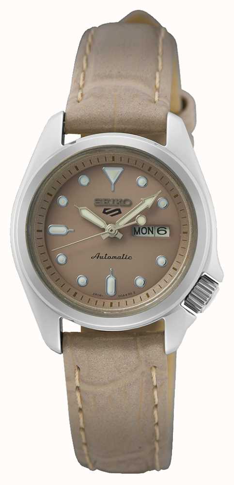 Seiko 5 Sport | Compact | Beige Dial | Beige Leather Strap | Automatic  Watch SRE005K1 - First Class Watches™ AUS