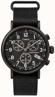Timex Standard Chrono 41mm Black Case Black Dial Black Fabric Strap TW2T21200