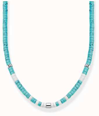Thomas Sabo Charm Club Blue and White Beaded Necklace KE2160-058-7-L38V