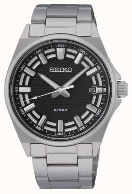 Seiko Men's Black Dial Stainless Steel Watches SUR505P1