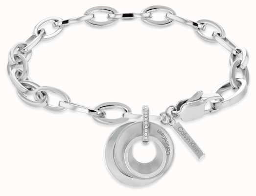 Calvin Klein Ladies Stainless Steel Bracelet Disk Charms 35000156
