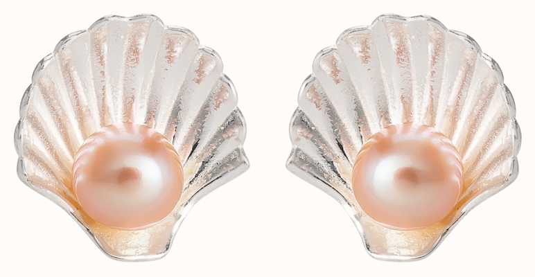 Disney Seashell Faux Pink Pearl Stud Earrings E905290SMPL